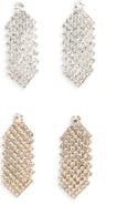 Tasha Set of 2 Crystal Mesh Drop Earrings