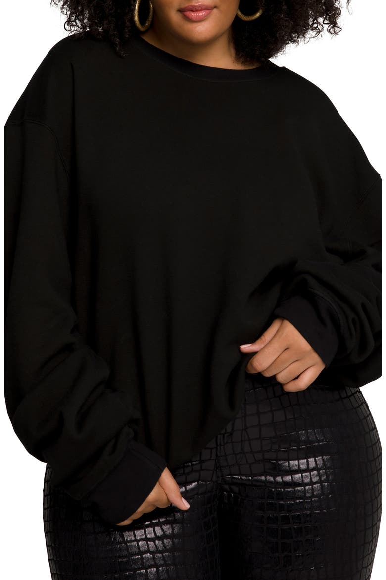 Boyfriend Sweatshirt, Alternate, color, BLACK001