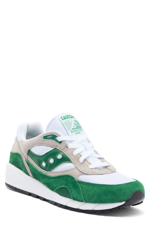 Saucony Shadow 6000 Essential Sneaker in White/Green 