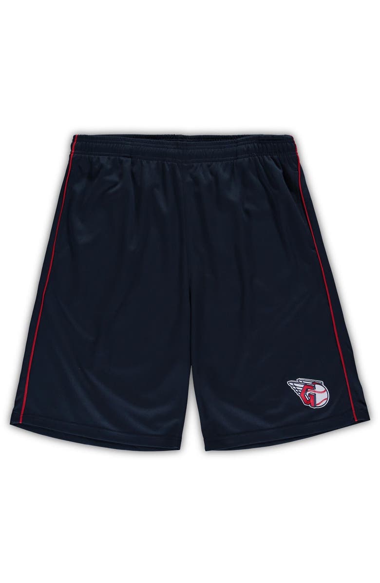 PROFILE Men's Navy Cleveland Guardians Big & Tall Mesh Shorts, Main, color, Navy