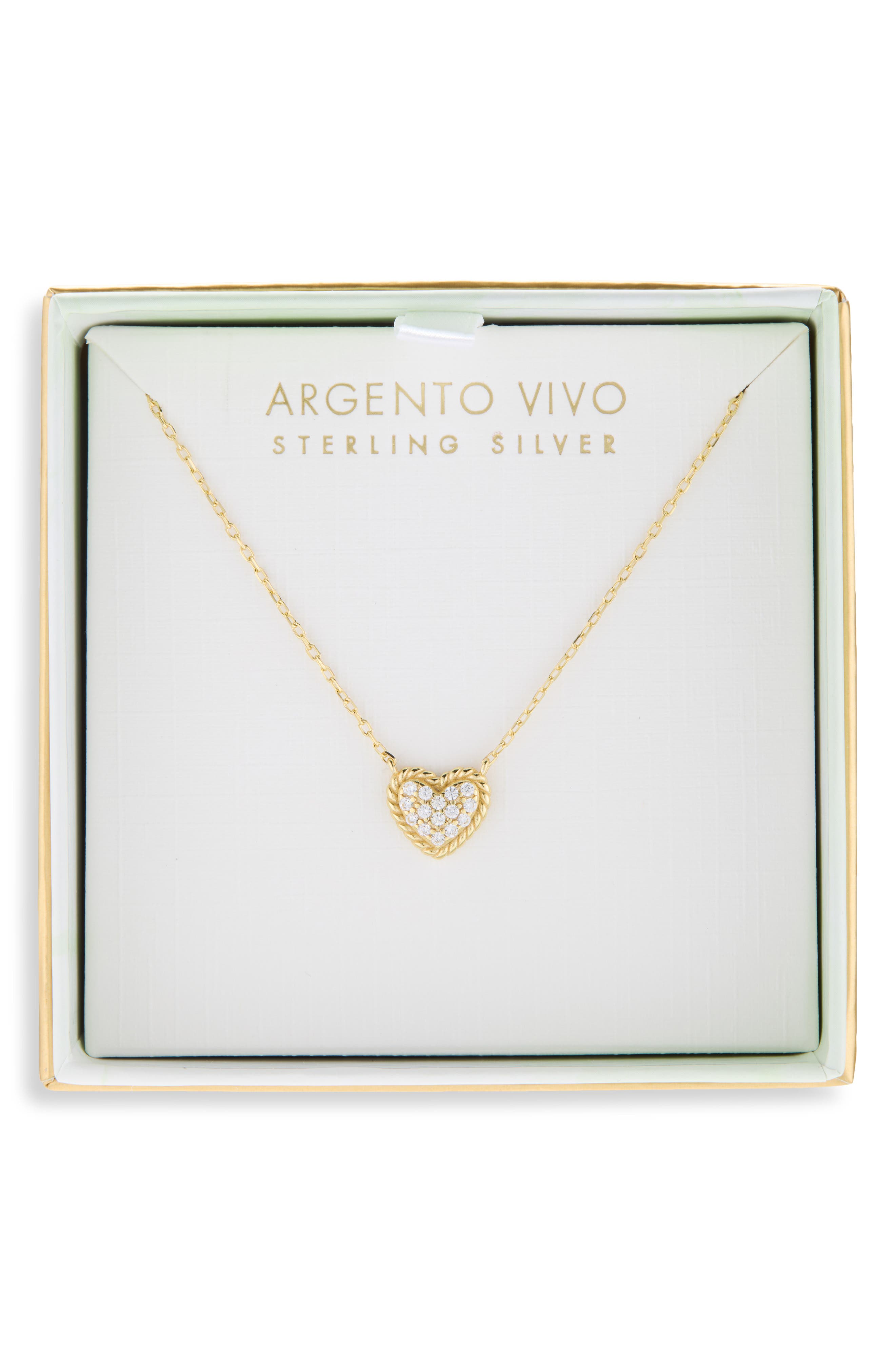 Pavé CZ Heart Pendant Necklace