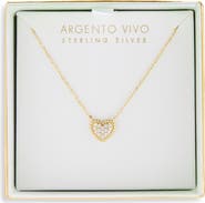 ARGENTO VIVO Pavé CZ Heart Pendant Necklace