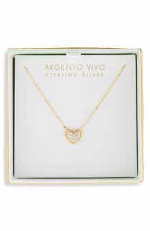Pavé CZ Heart Pendant Necklace