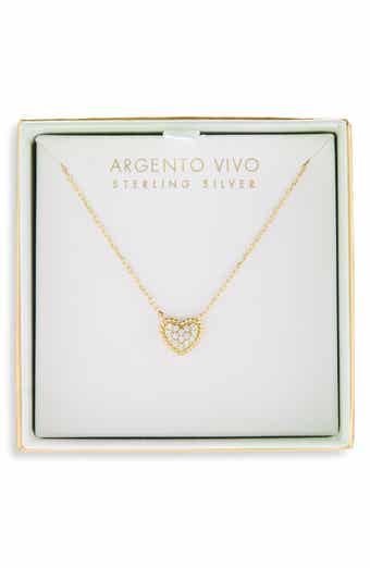 Pavé CZ Heart Pendant Necklace