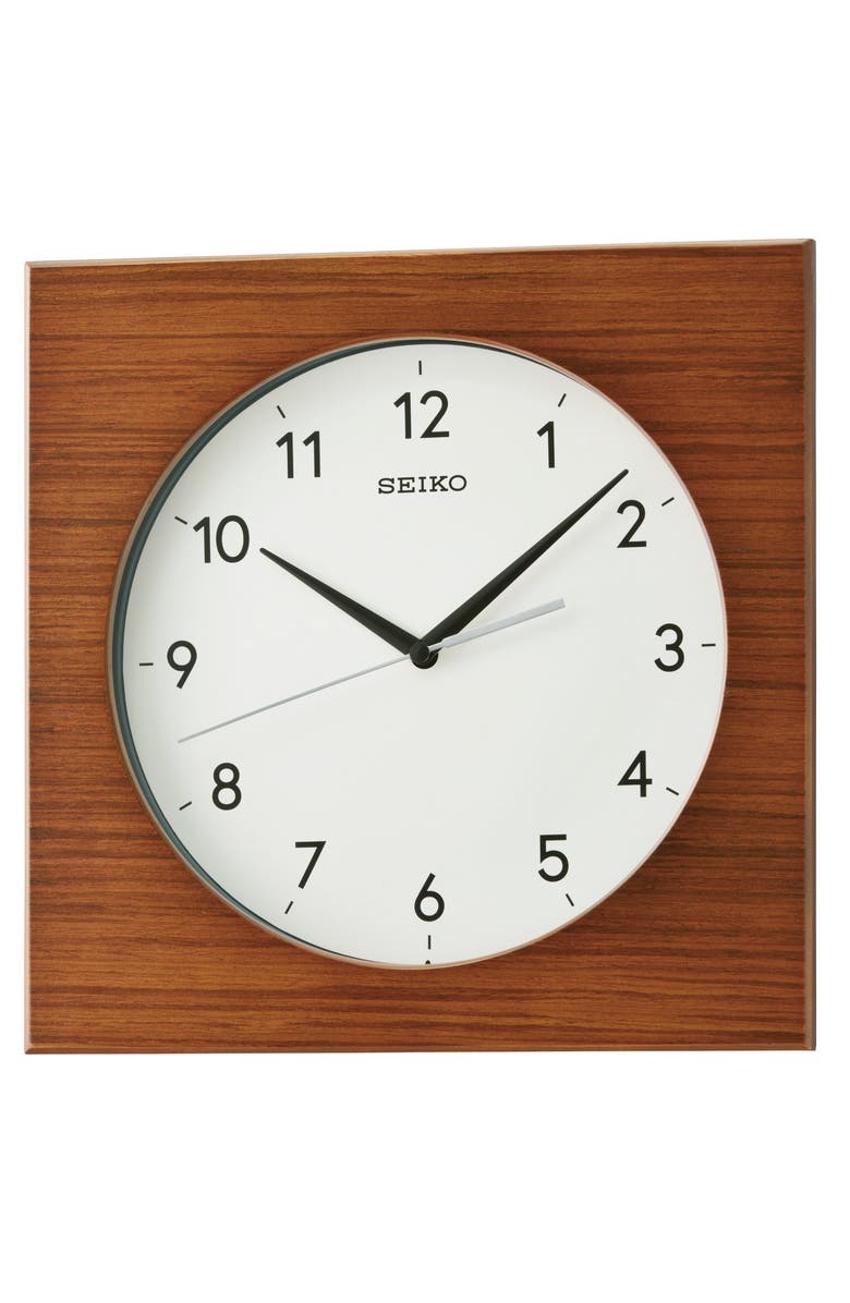Seiko Rylie Wall Clock, Main, color, Brown