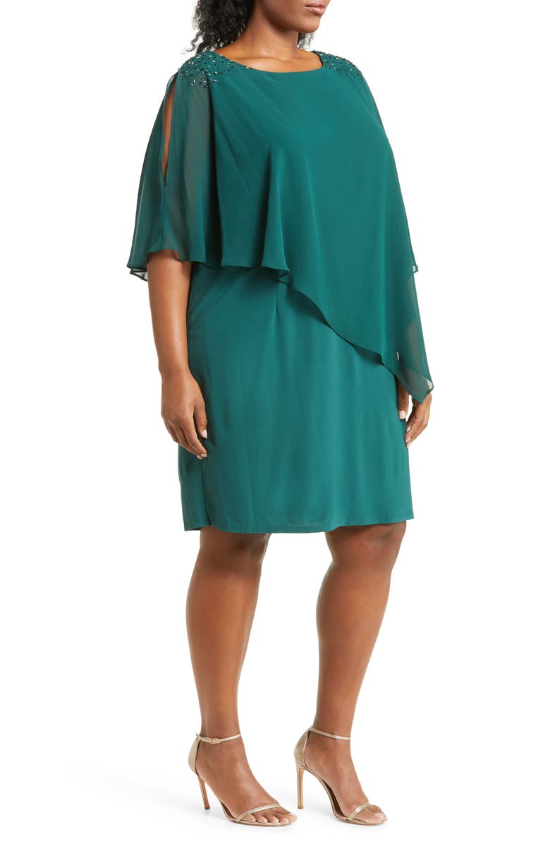 SL FASHIONS Beaded Popover Dress, Alternate, color,