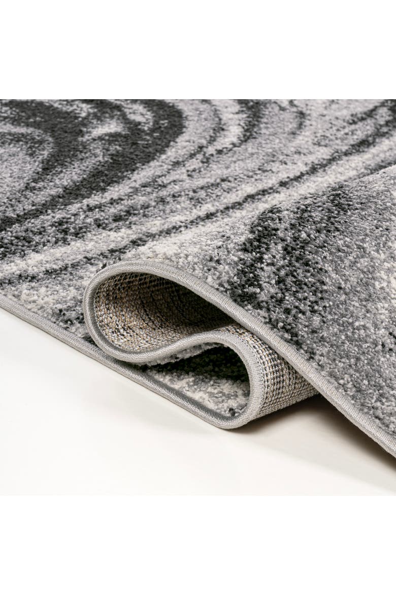 Viscon Abstract Marble Contemporary Area Rug, Alternate, color, Light Gray/Black
