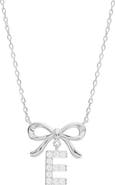 ATHRA LUXE Cubic Zirconia Bow Initial Pendant Necklace