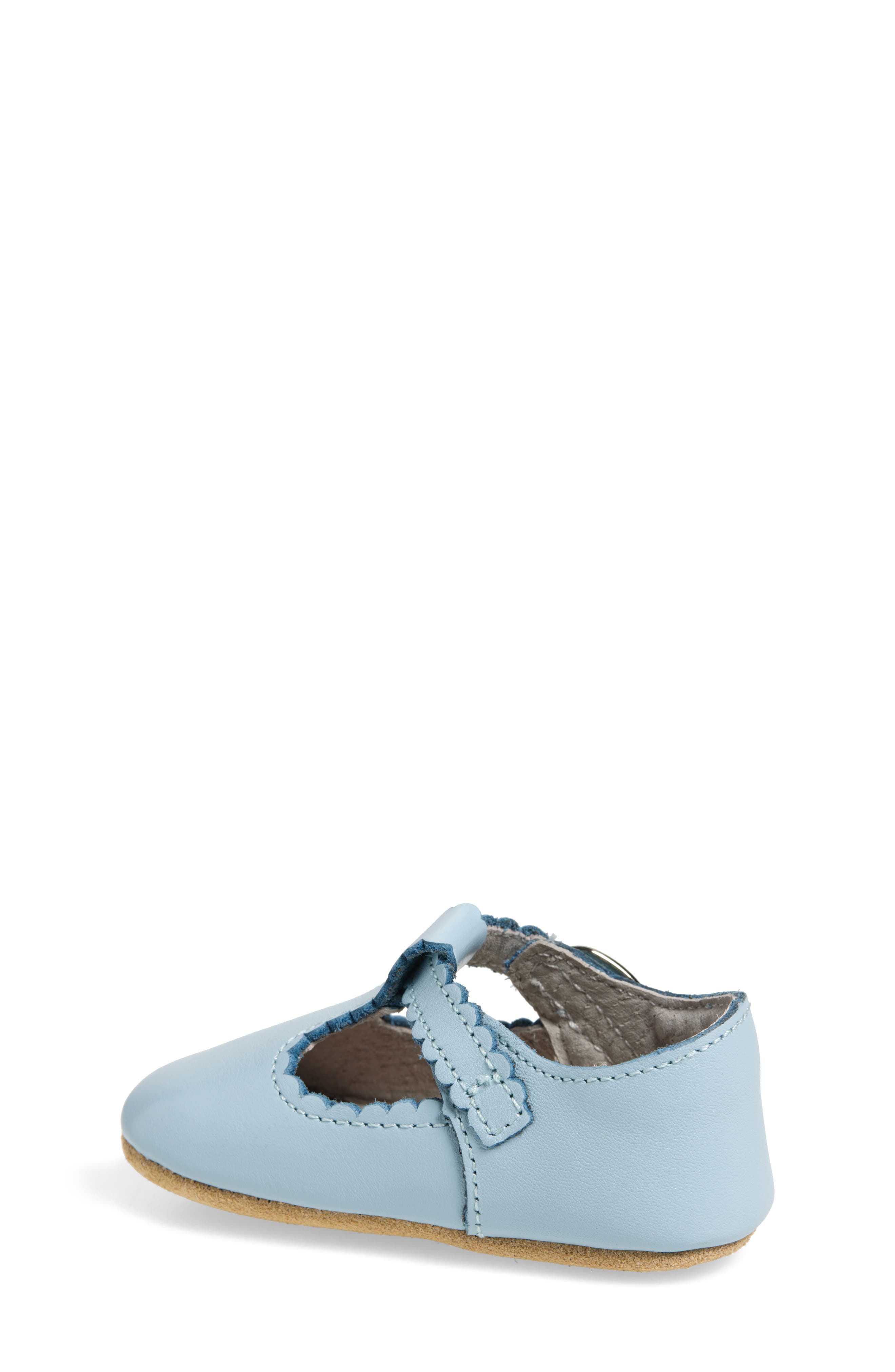 Kids' Elodie Scallop T-Strap Flat, Alternate, color, LIGHT BLUE