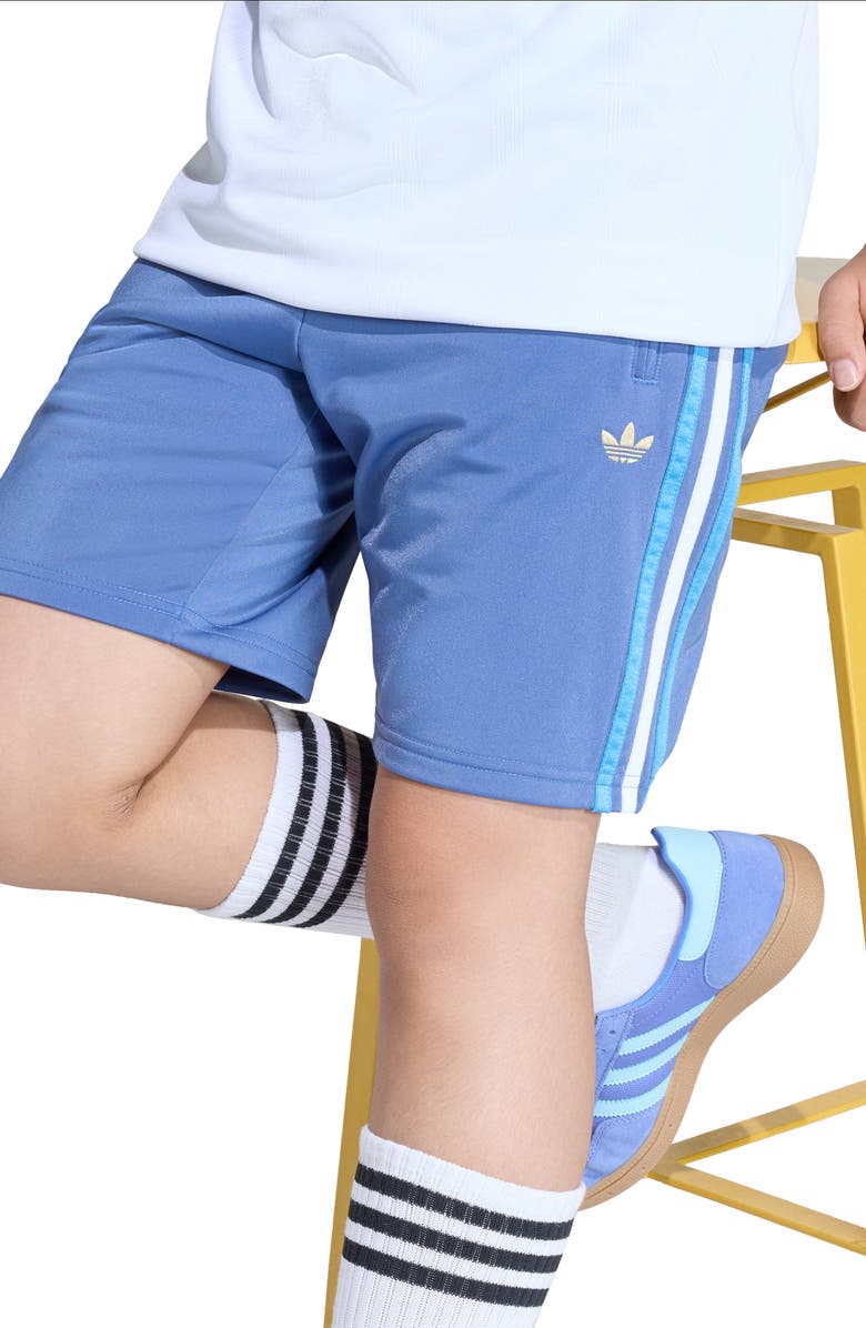 adidas Originals Kids' Firebird Track Shorts, Alternate, color, Crew Blue/ Light Football Gold