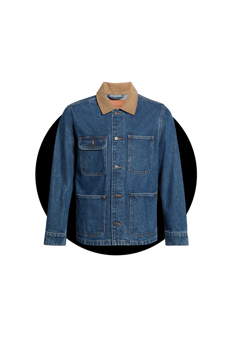 Corduroy Collar Denim Field Jacket, Main, color, HARVESTER