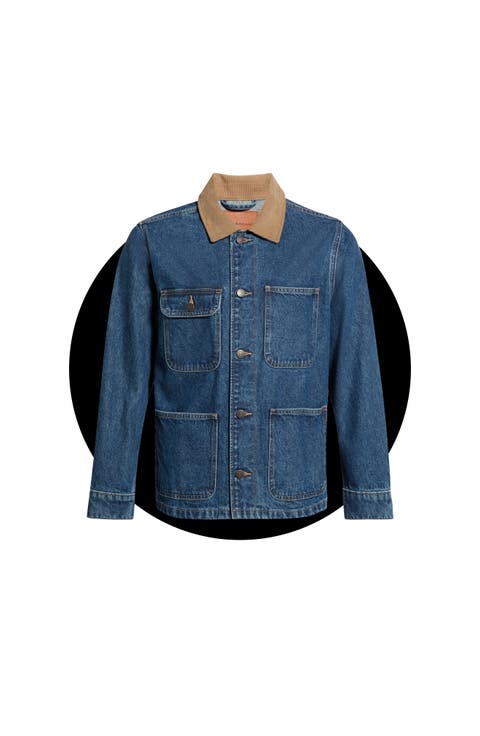 Corduroy Collar Denim Field Jacket