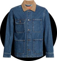 Lucky Brand Corduroy Collar Denim Field Jacket