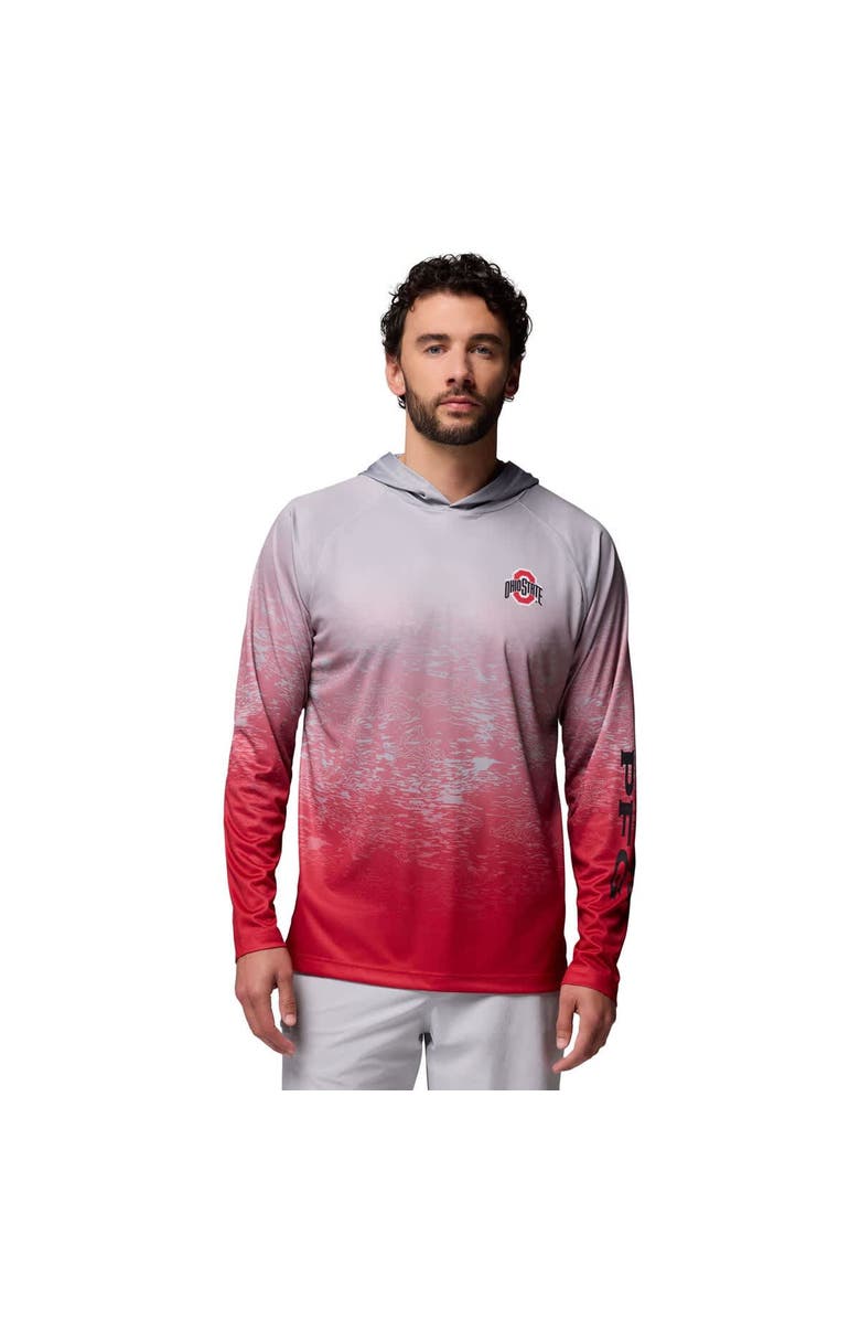Columbia Men's Columbia  Gray Ohio State Buckeyes PFG Gradient Water Super Terminal Tackle Hoodie Omni-Wick T-Shirt, Main, color, Gray