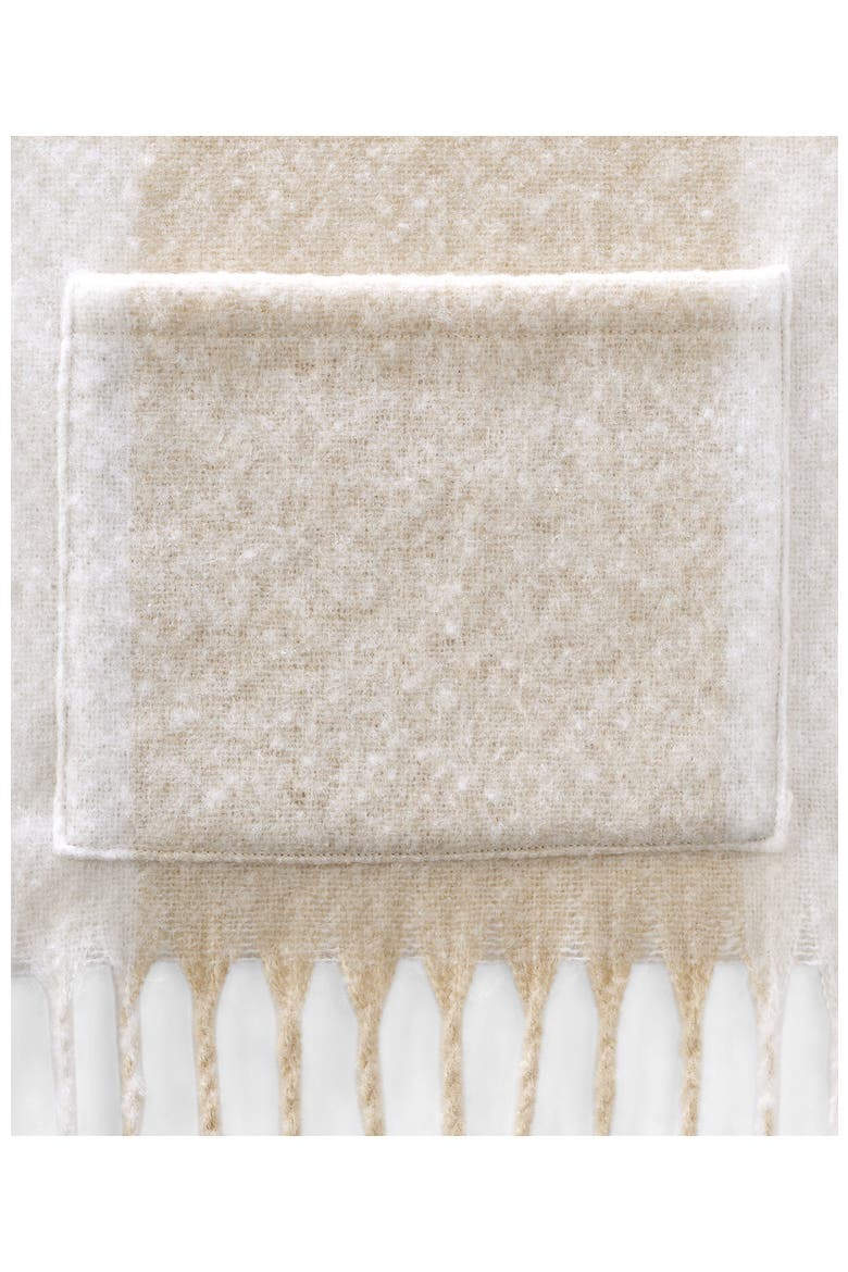 Brushed Blanket Scarf, Alternate, color, Ivory/Champagne Plaid