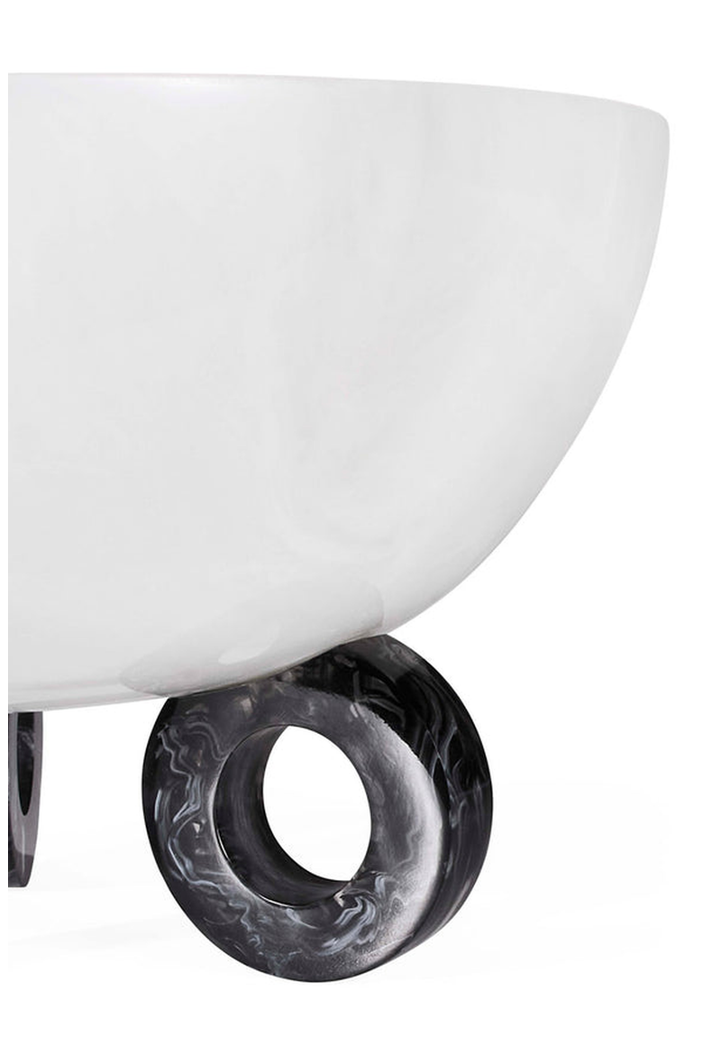 Mustique Disc Bowl, Alternate, color, Black / White