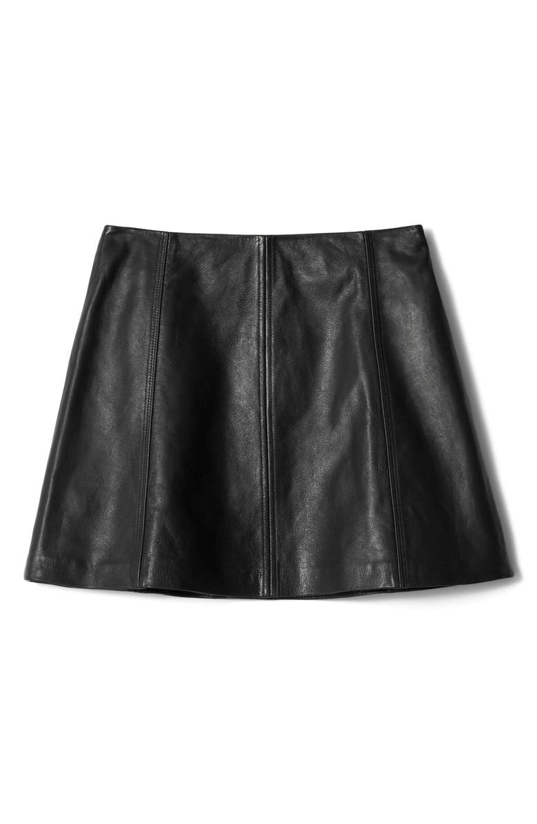 & Other Stories Leather Miniskirt, Alternate, color, 