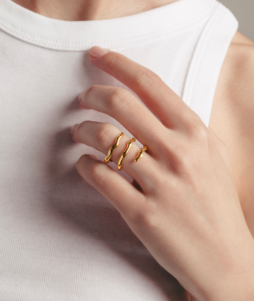 Hey Harper Dazzling 3 Ring In Gold