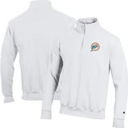 Champion Men's Champion White Miami Dolphins Powerblend Quarter-Zip Pullover