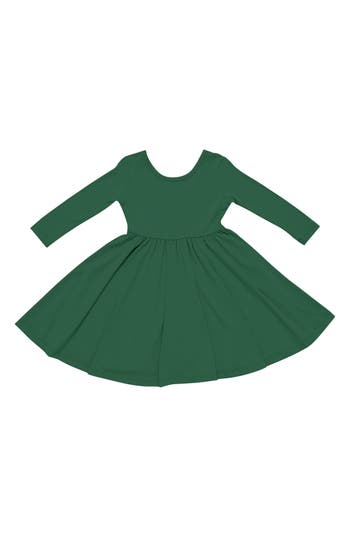 Kyte Baby Forest Long Sleeve Twirl Dress In Green