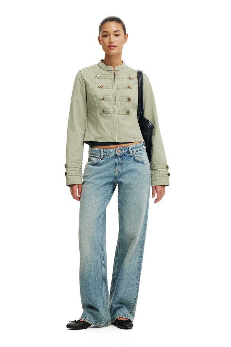 Women's Cora Military Jacket, Alternate, color, Washed Pale Eucalyptus