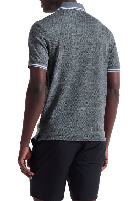 Bugatchi Microdot Mélange Performance Polo In Gray
