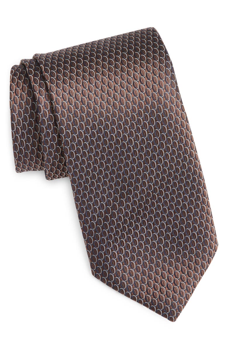 Canali Oval Pattern Silk Tie, Main, color, 