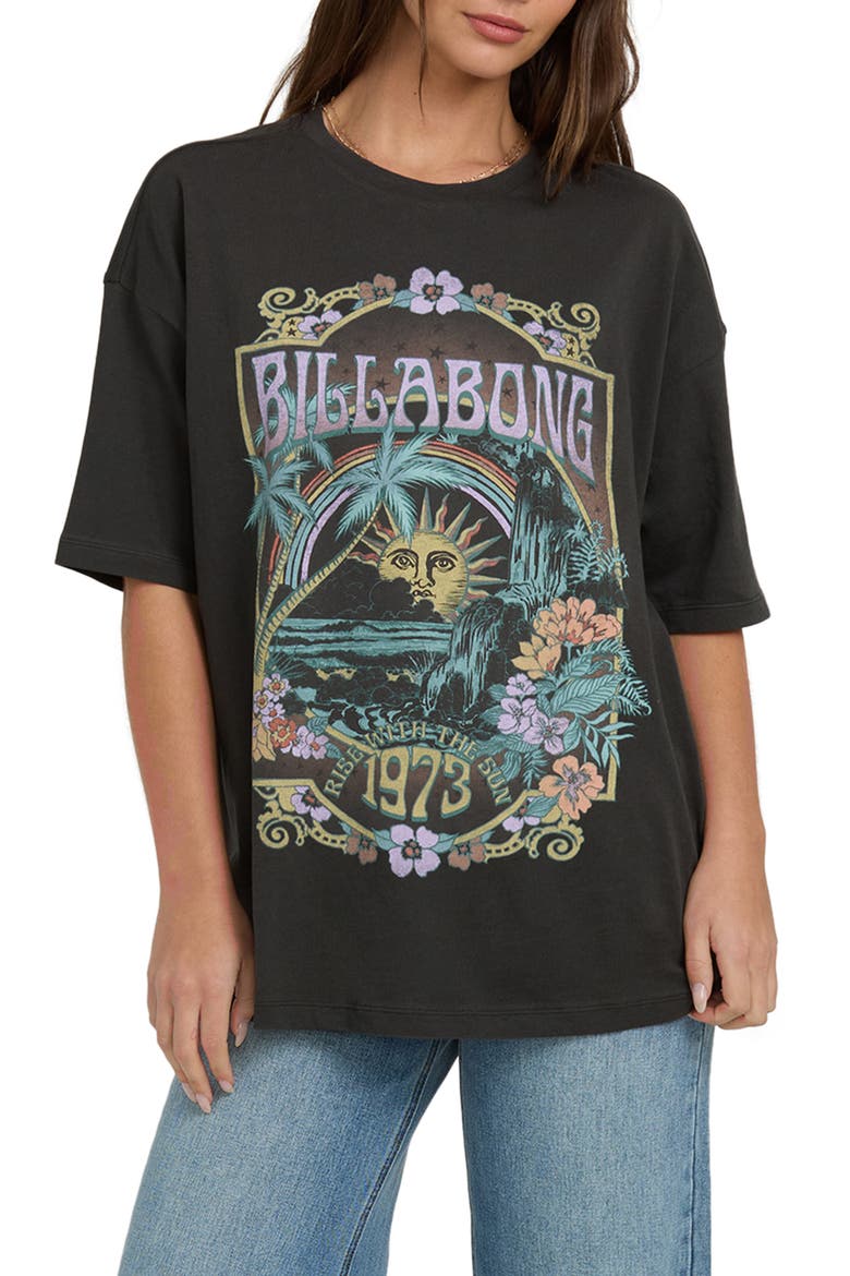 Counting Stars Oversize Cotton Graphic T-Shirt, Main, color, OFF BLACK