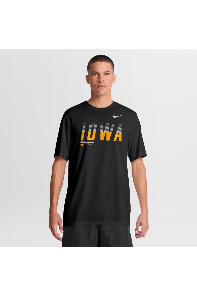 Men's Nike Black Iowa Hawkeyes Sideline Legend Dri-FIT T-Shirt, Main, color, Black