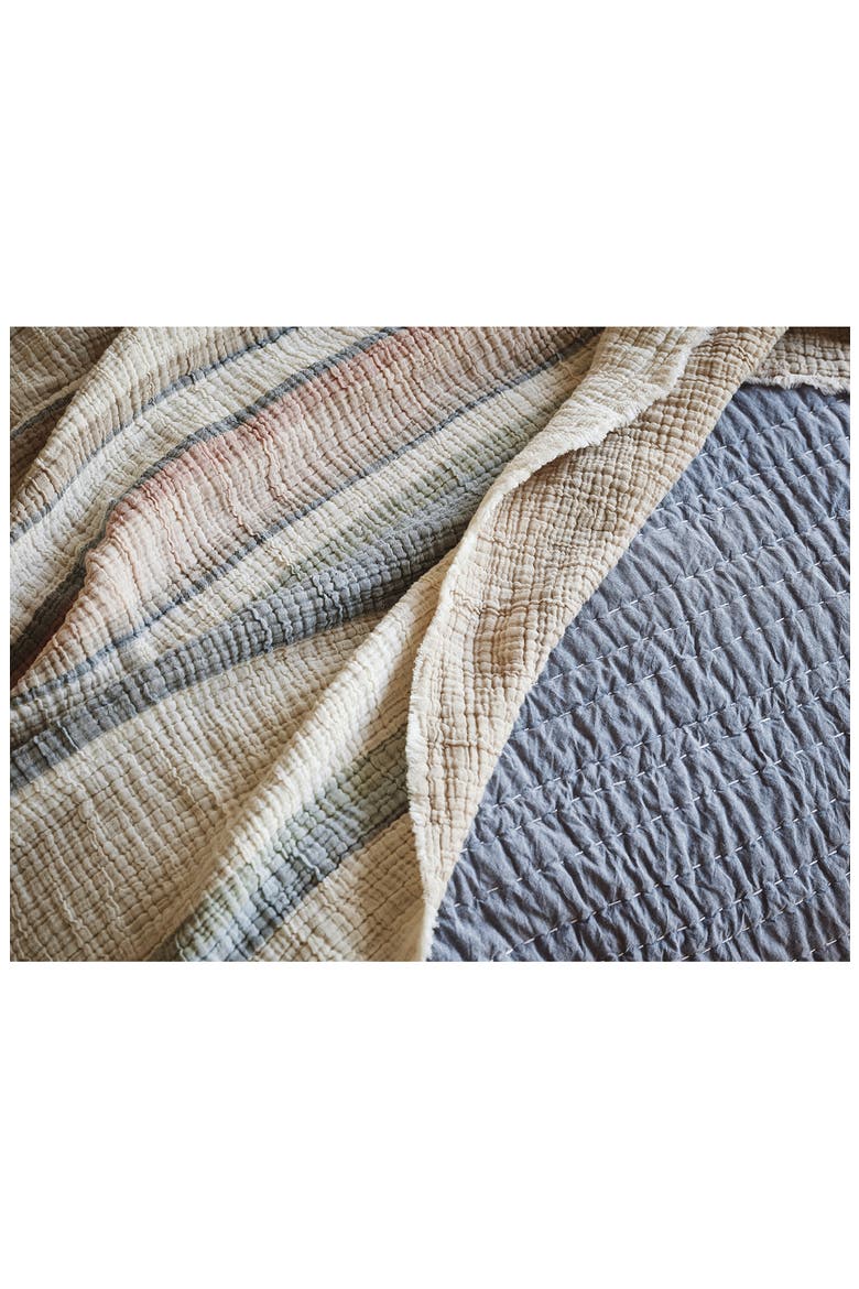Topanga Organic Cotton Matelassé Blanket, Alternate, color, DUSK STRIPE