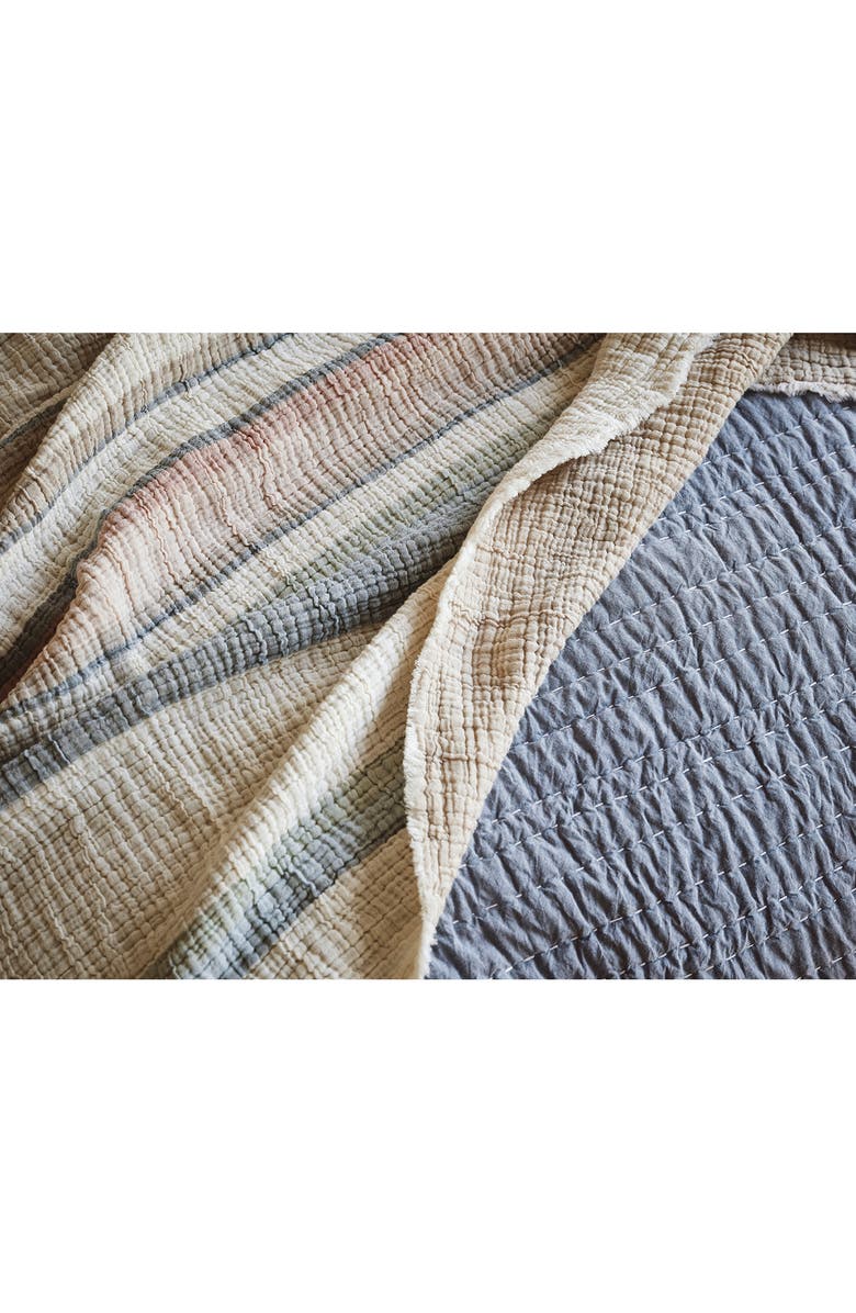 Coyuchi Topanga Organic Cotton Matelassé Blanket, Alternate, color, Dusk Stripe