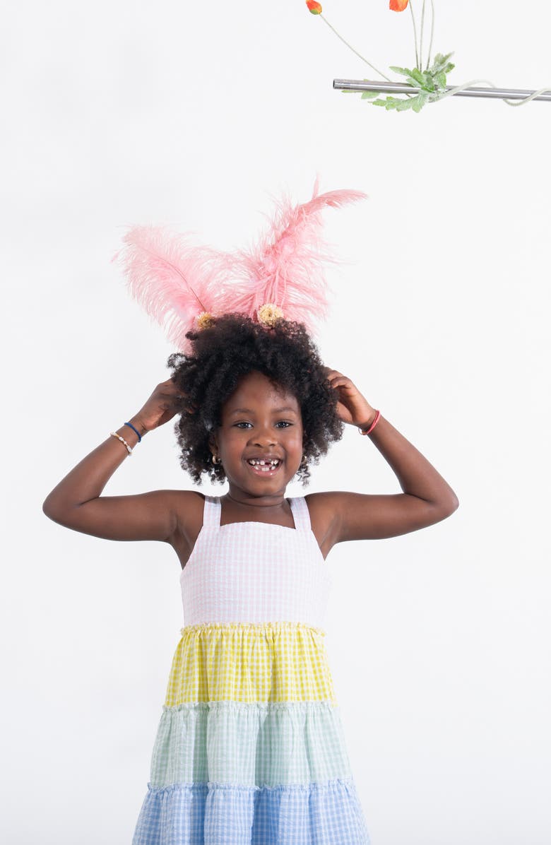 Magnetic Me Kids' Gingham Colorblock Tiered Sundress, Alternate, color, 