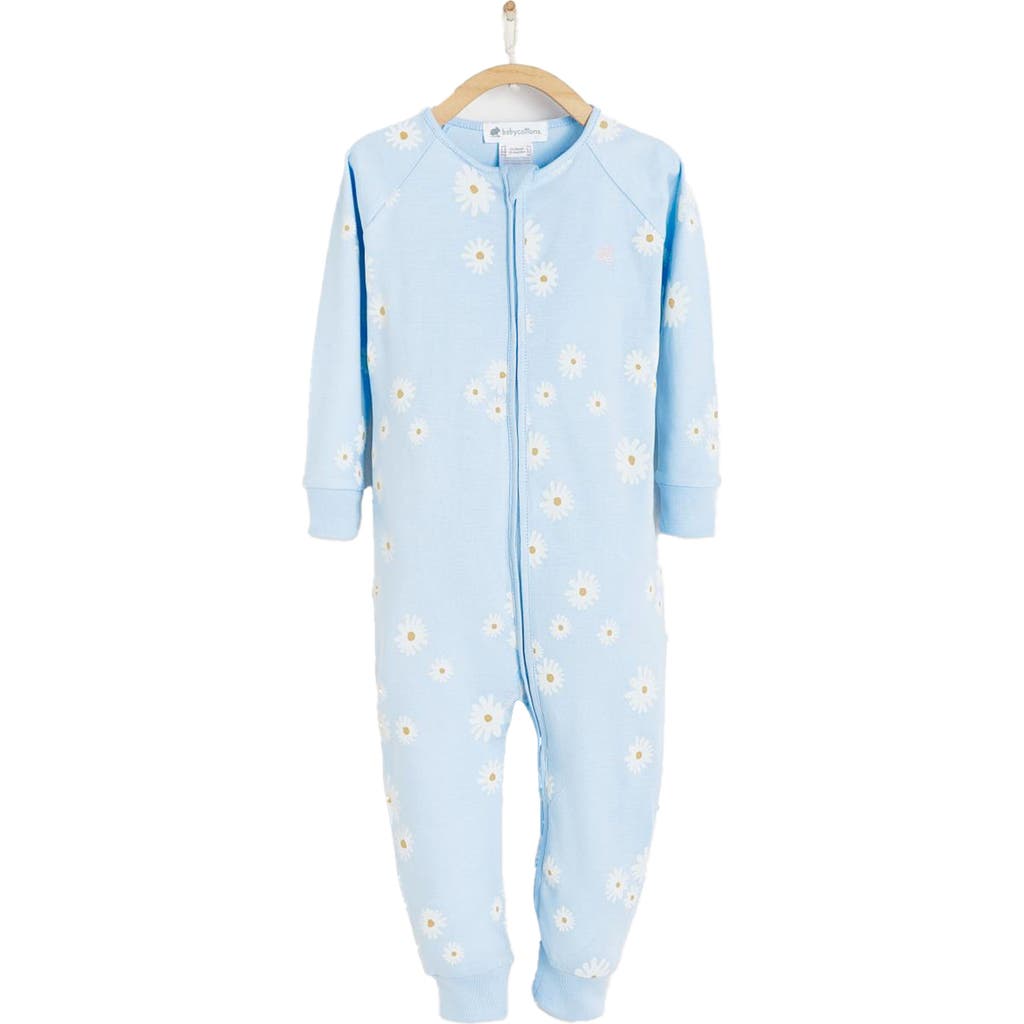 Shop Babycottons Rita Zip One-piece Snug Pajamas In Blue