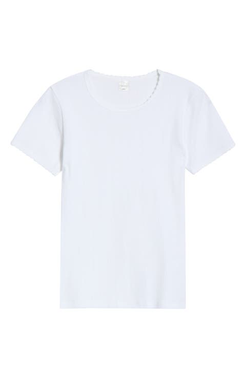 Cotton Pointelle Slim Fit T-Shirt