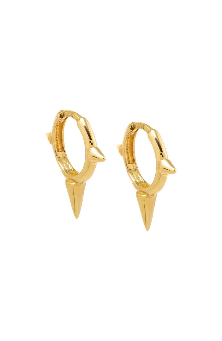 BY ADINA EDEN Solid Triple Spike Huggie Earring 14K, Main, color, 