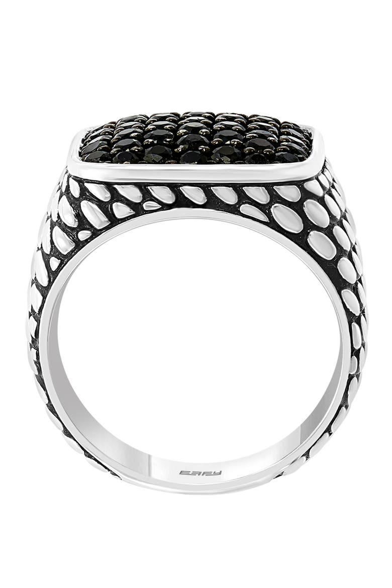 Sterling Silver Black Spinel Pavé Ring, Alternate, color, Sterling Silver