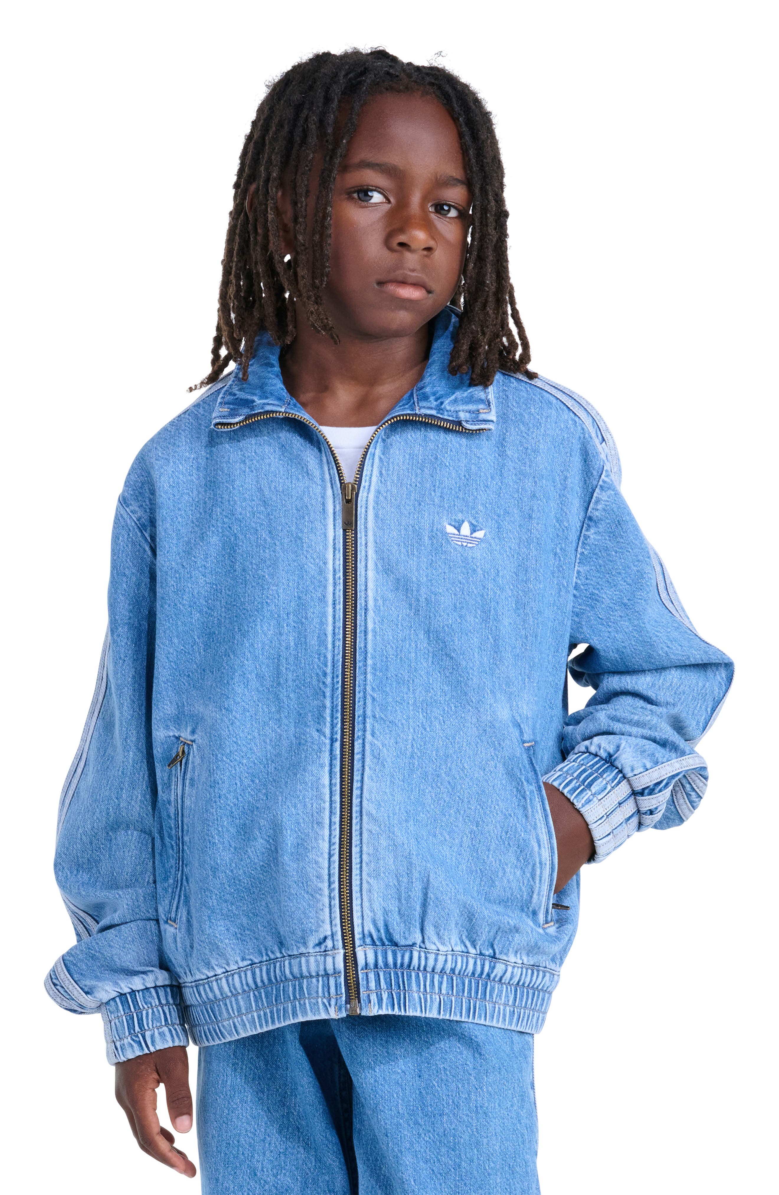 adidas Originals Kids' Firebird Denim Jacket | Nordstrom