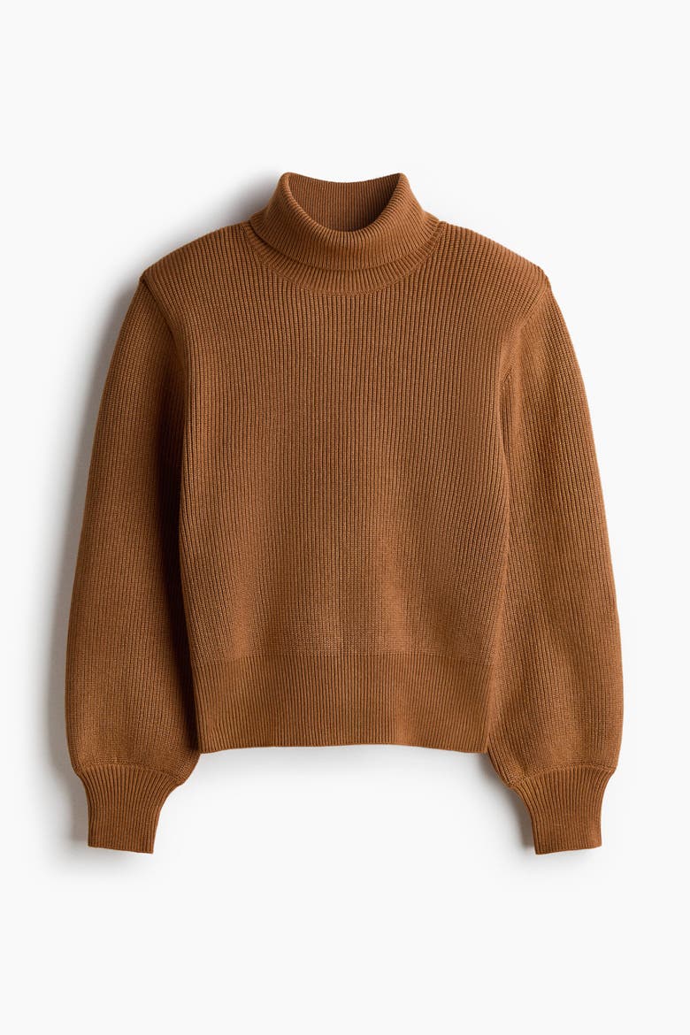 Shoulder-pad Jumper, Alternate, color, Brown