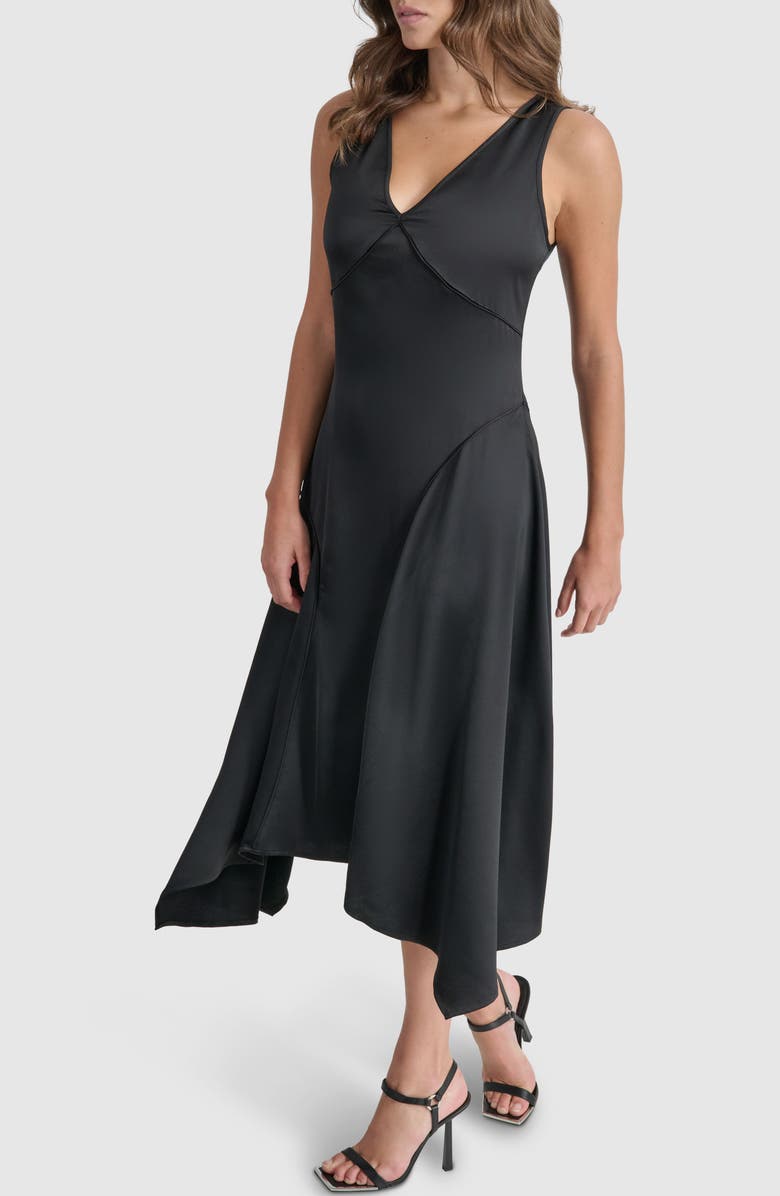 DKNY Exposed Seam Supple Satin Dress, Alternate, color, 