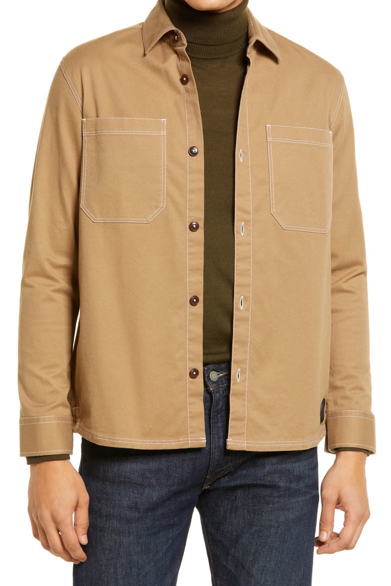 Leytun Cotton Twill Shacket, Main, color, TAN