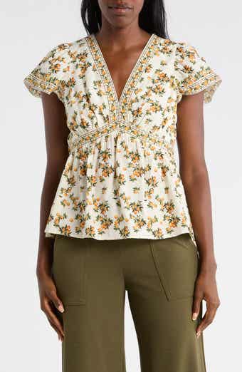 MAX STUDIO Cap Sleeve Peplum Top