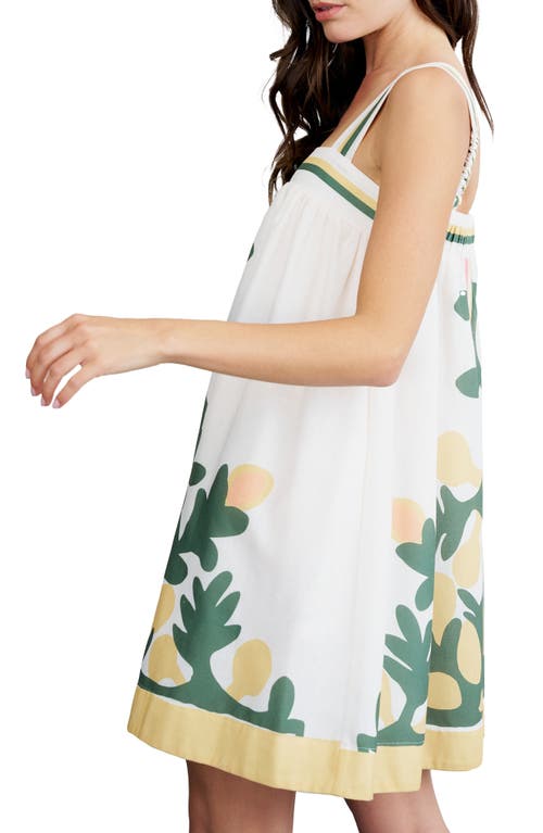 Ciebon Daina Print Sleeveless Shift Dress In Cream Multi