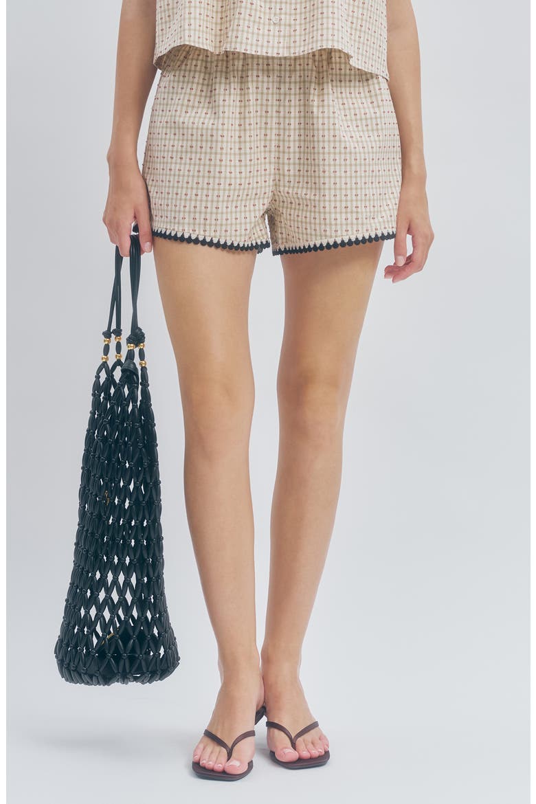 Penny Plaid Shorts, Main, color, BEIGE PLAID