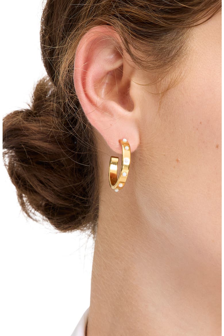 large faux opal hoop earrings, Alternate, color, OPAL