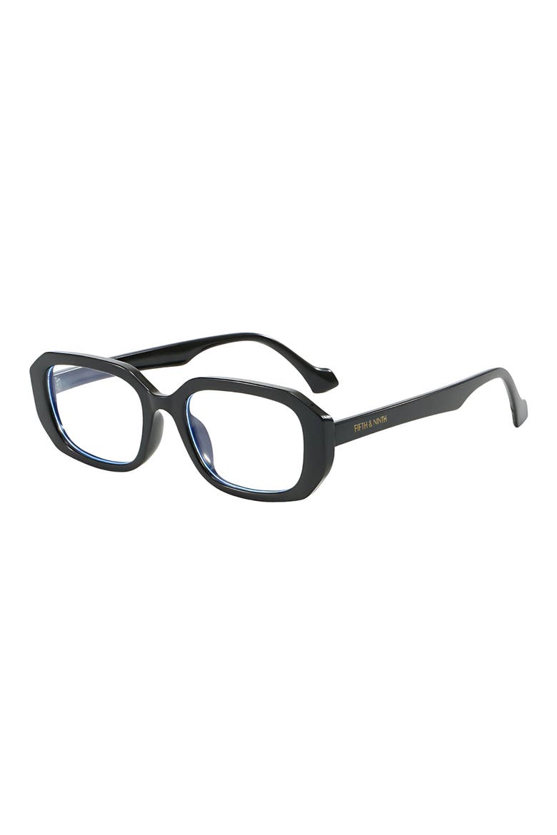 Talon 52mm Square Blue Light Blocking Glasses, Alternate, color, BLACK / CLEAR