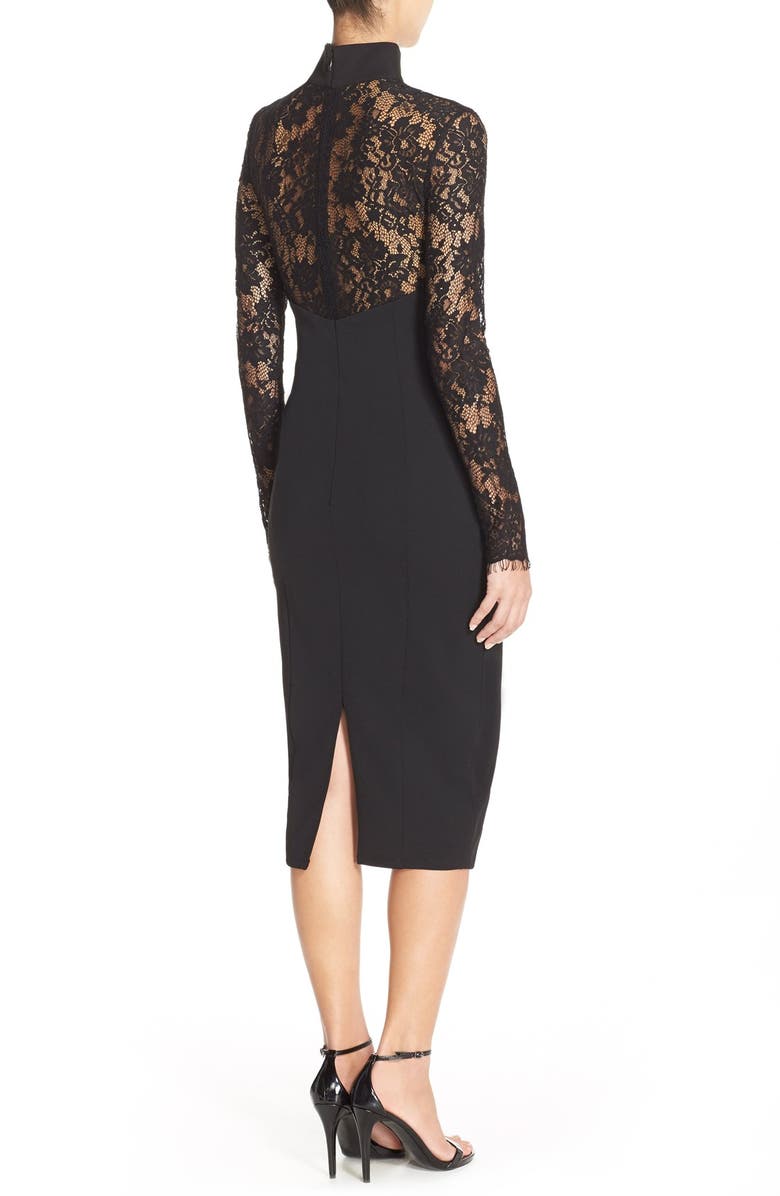 MISHA COLLECTION 'Carolena' Lace & Jersey Midi Dress, Alternate, color, 