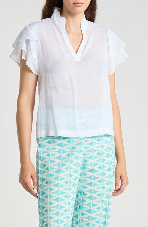 Elara Flutter Sleeve Woven Top