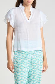 JMCLAUGHLIN Elara Flutter Sleeve Woven Top