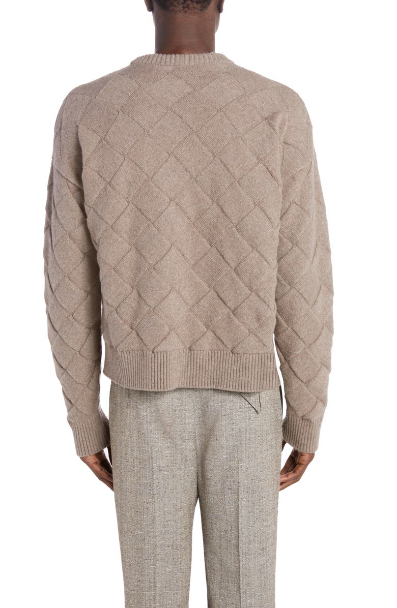 Bottega Veneta Intreccio 3D Knit Wool Blend Sweater, Alternate, color, Riverbed