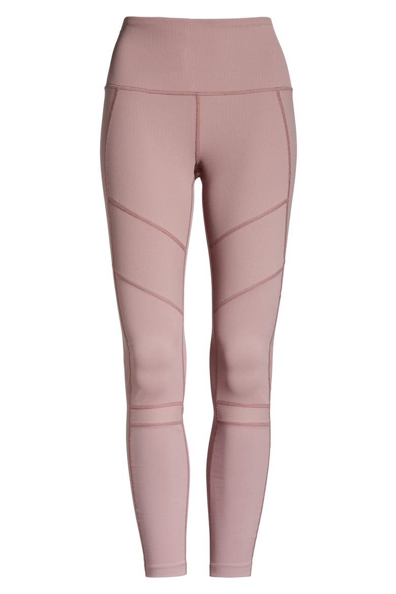 Moto Ribbed High Waist Ankle Leggings, Alternate, color, PURPLE MOON